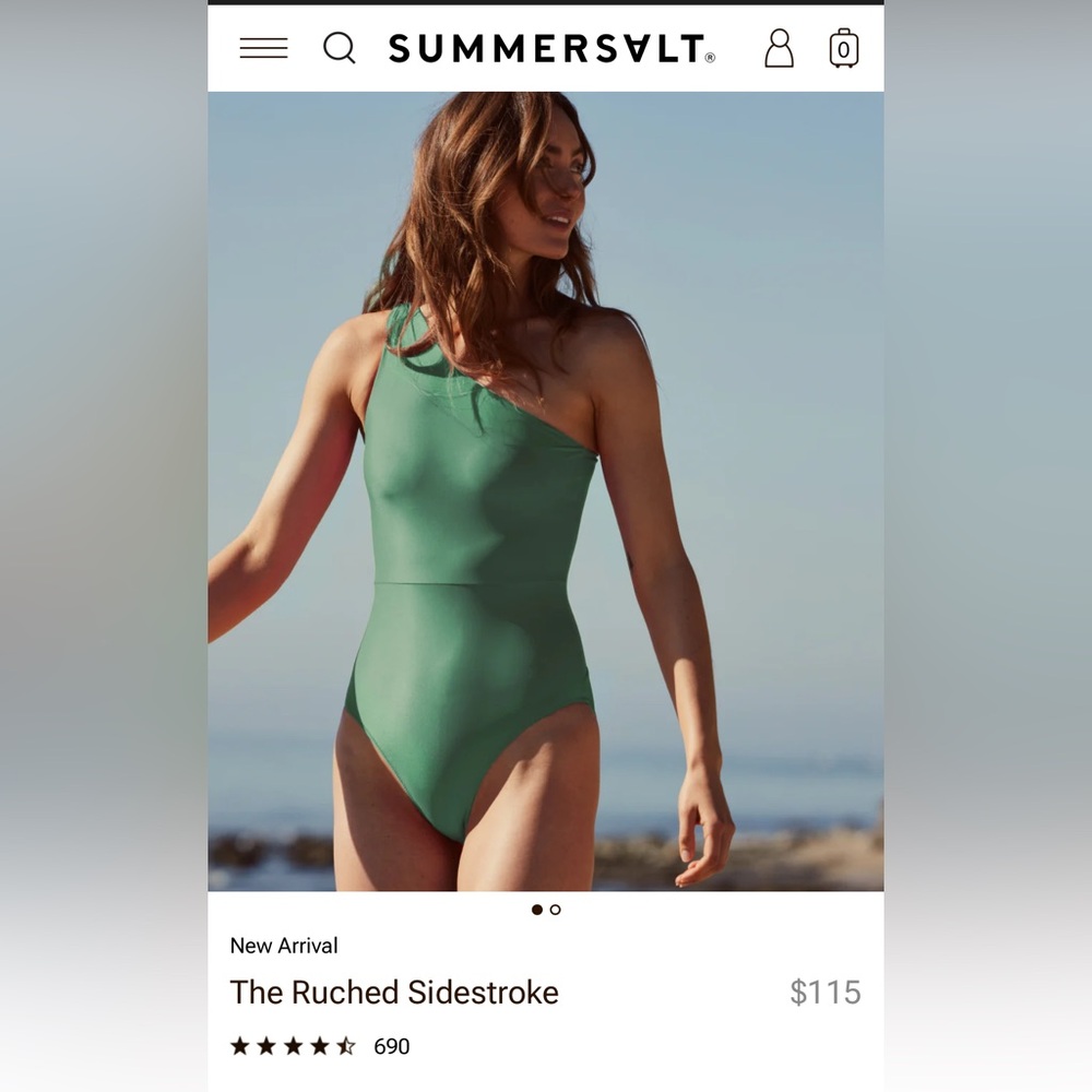 Summersalt Asymmetrical One-Shoulder Green Swimsuit